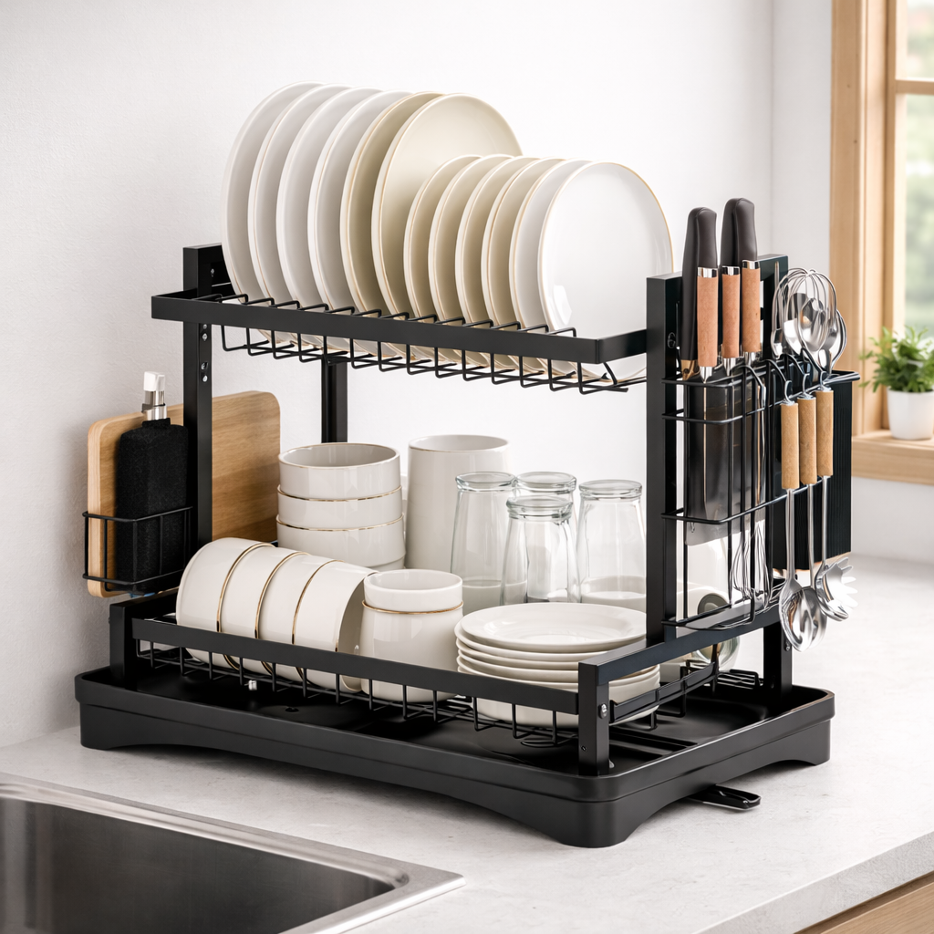 Escurridor de Platos de Dos Niveles